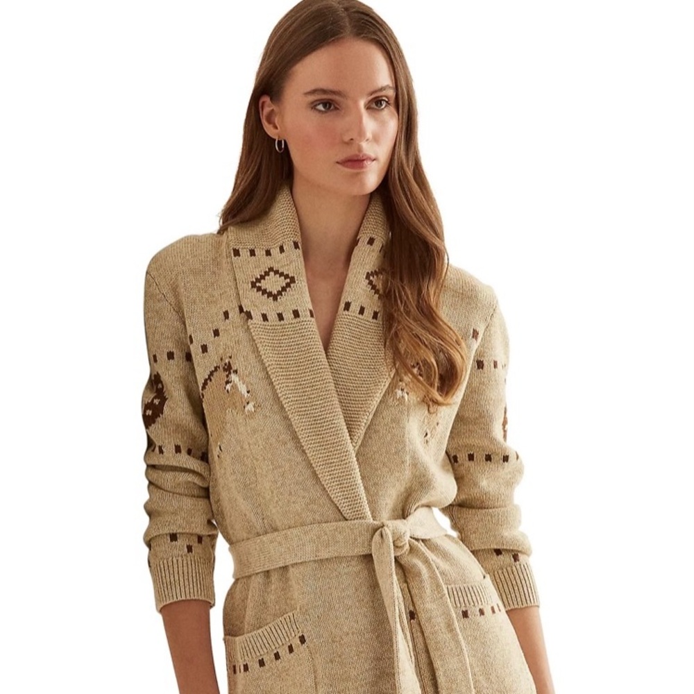 Ralph Lauren 🐎 Equestrian Intarsia-Knit Cardigan